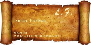 Luria Farkas névjegykártya